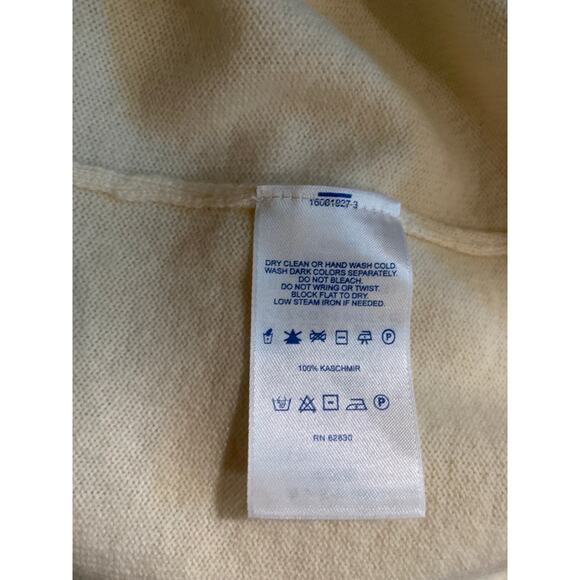 Lands End Size S Cream Ivory 100% Cashmere Cardigan Luxe Soft Neutral Classic - Picture 3 of 4